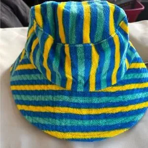 Simon Miller x Mango Blue and Yellow Striped Bucket Hat Simon Miller | Accessories | Simon Miller X Mango Blue And  main image 3